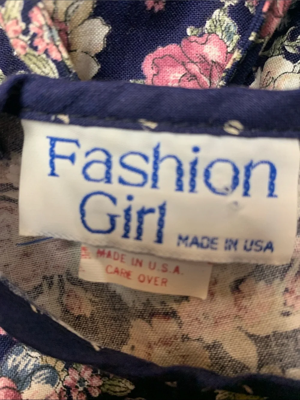 Fashion Girl Vintage Made In USA Floral Print Cottagecore Prairie Dress Kids 8